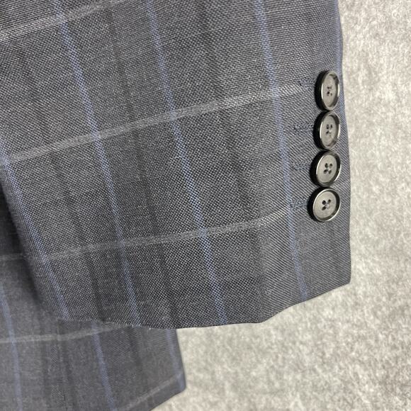 Stafford Year Round Blazer Sport Coat Mens 42R Blue Plaid Classic Fit Travel - Picture 13 of 16